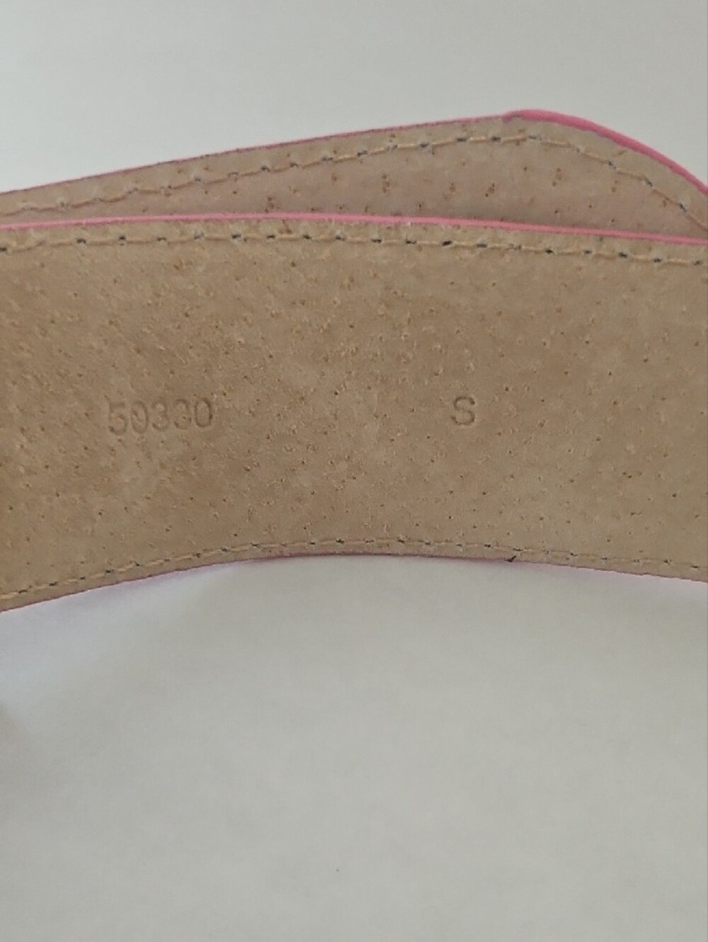 Pink Patent Leather Belt with Enamel Rhinestone Floral Buckle Small - Picture 4 of 7